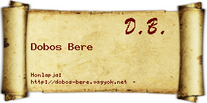 Dobos Bere névjegykártya